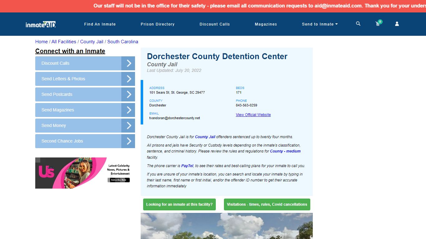 Dorchester County Detention Center - Inmate Locator - St ...